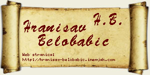 Hranisav Belobabić vizit kartica